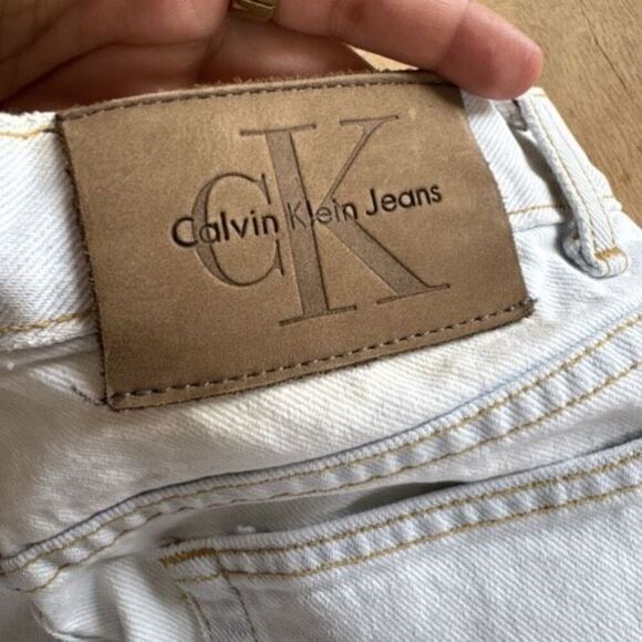 Vintage 90s Calvin Klein Straight Leg White Mom Jeans High Rise Size 10 USA Made - Picture 8 of 12